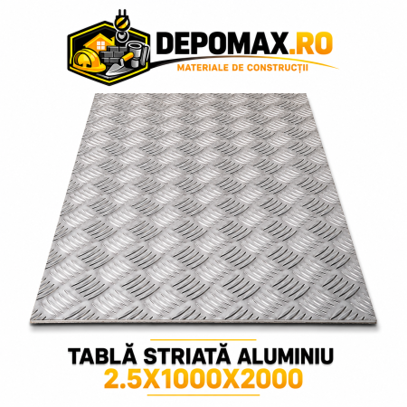 Tabla aluminiu striata 2.5mm , 1000x2000mm (1050A)